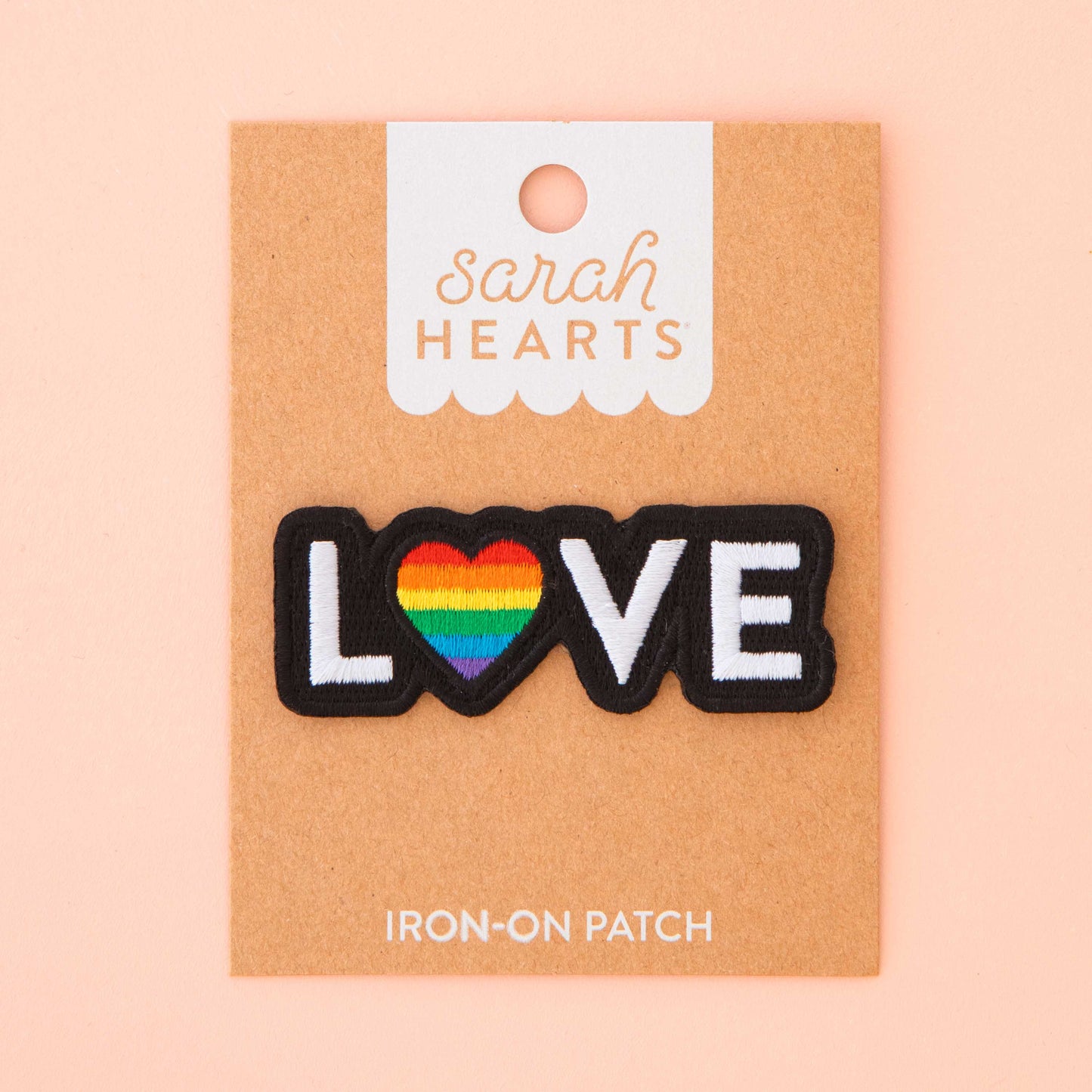 Notion: Sarah Hearts Love Pride Iron-On Patch- 1 pack