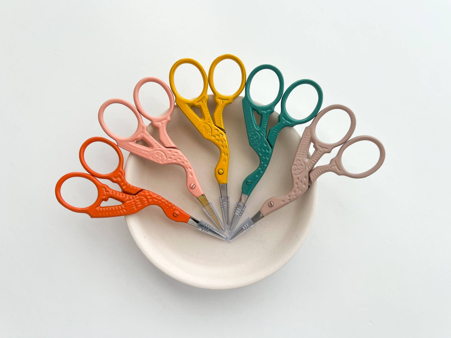Notions: Matryoshka Doll Shop Stork Bird Sunny Yellow Embroidery Scissor 3.5"-1 Scissor