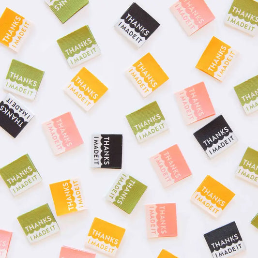 Notions: Sarah Hearts "Thanks I Made It" Multipack Woven Sewing Labels - 1 Pack