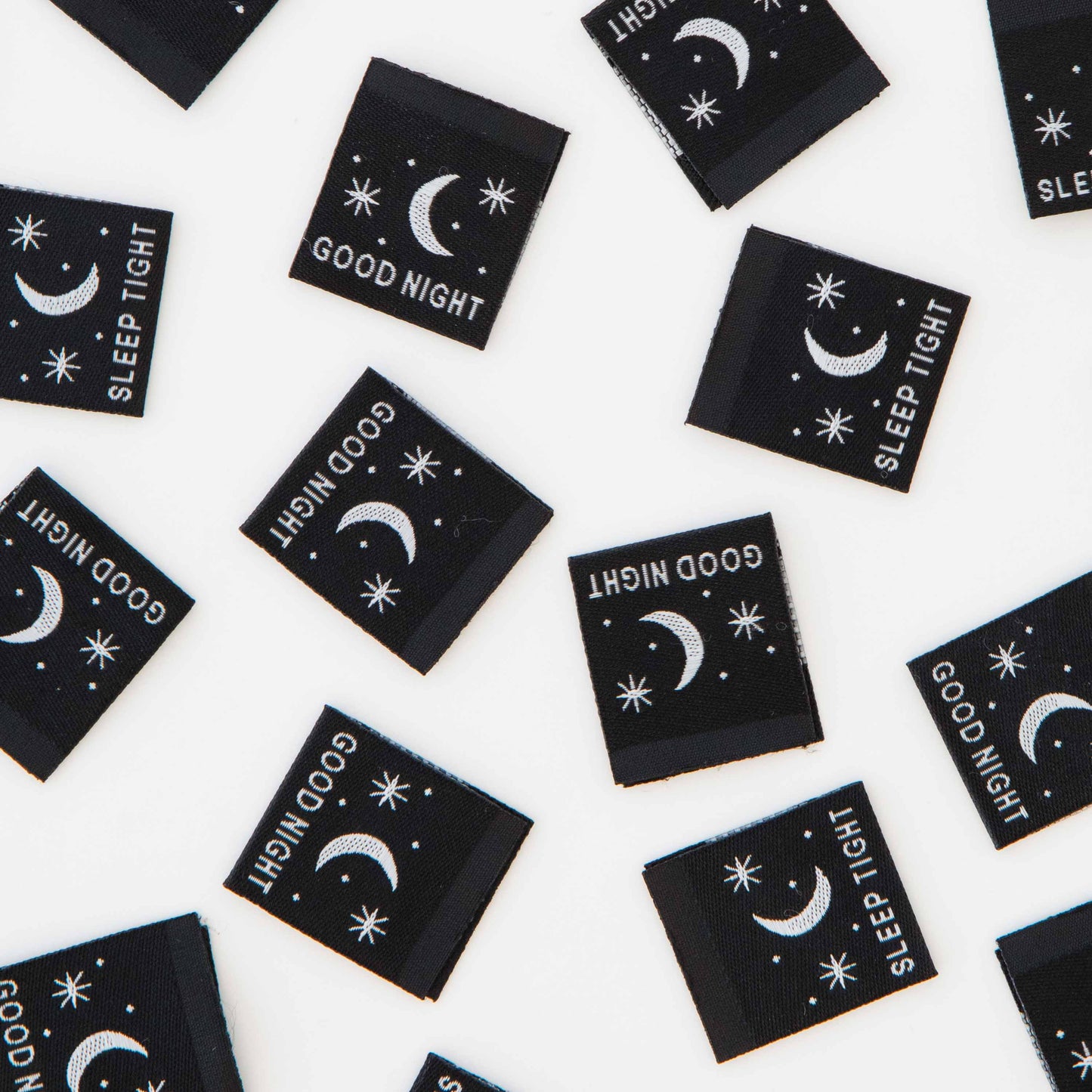 Notions: Sarah Hearts Good Night Sleep Tight Glow in the Dark Woven Sewing Labels -1 Pack