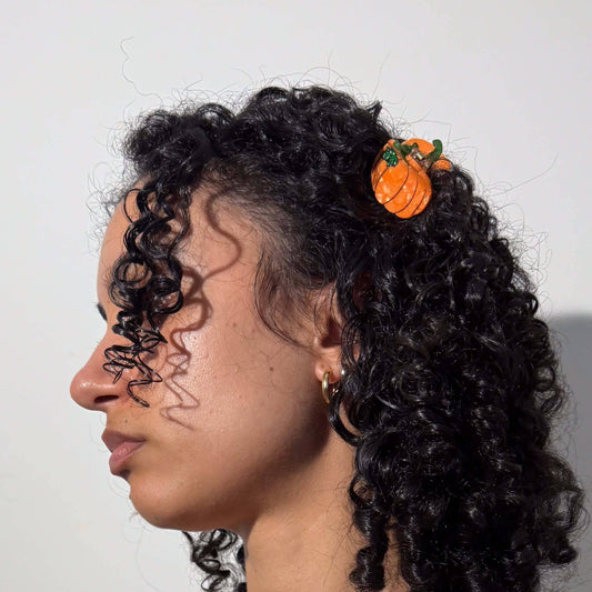 Hair Accessories: Jenny Lemons: Mini Pumpkin Hair Claw Clip 1.5"x 1.25"- 1 Hair Clip