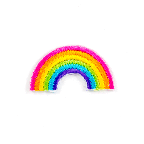 Rainbow Embroidered Sticker Patch: 1" x 1"- 1 pack