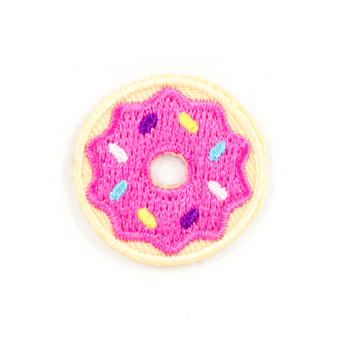 Donut Embroidered Sticker Patch: 1" x 1"- 1 Patch