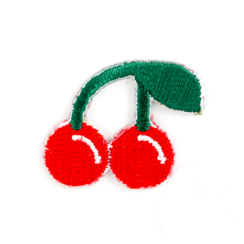Cherry Embroidered Sticker Patch: 1" x 1"- 1 pack