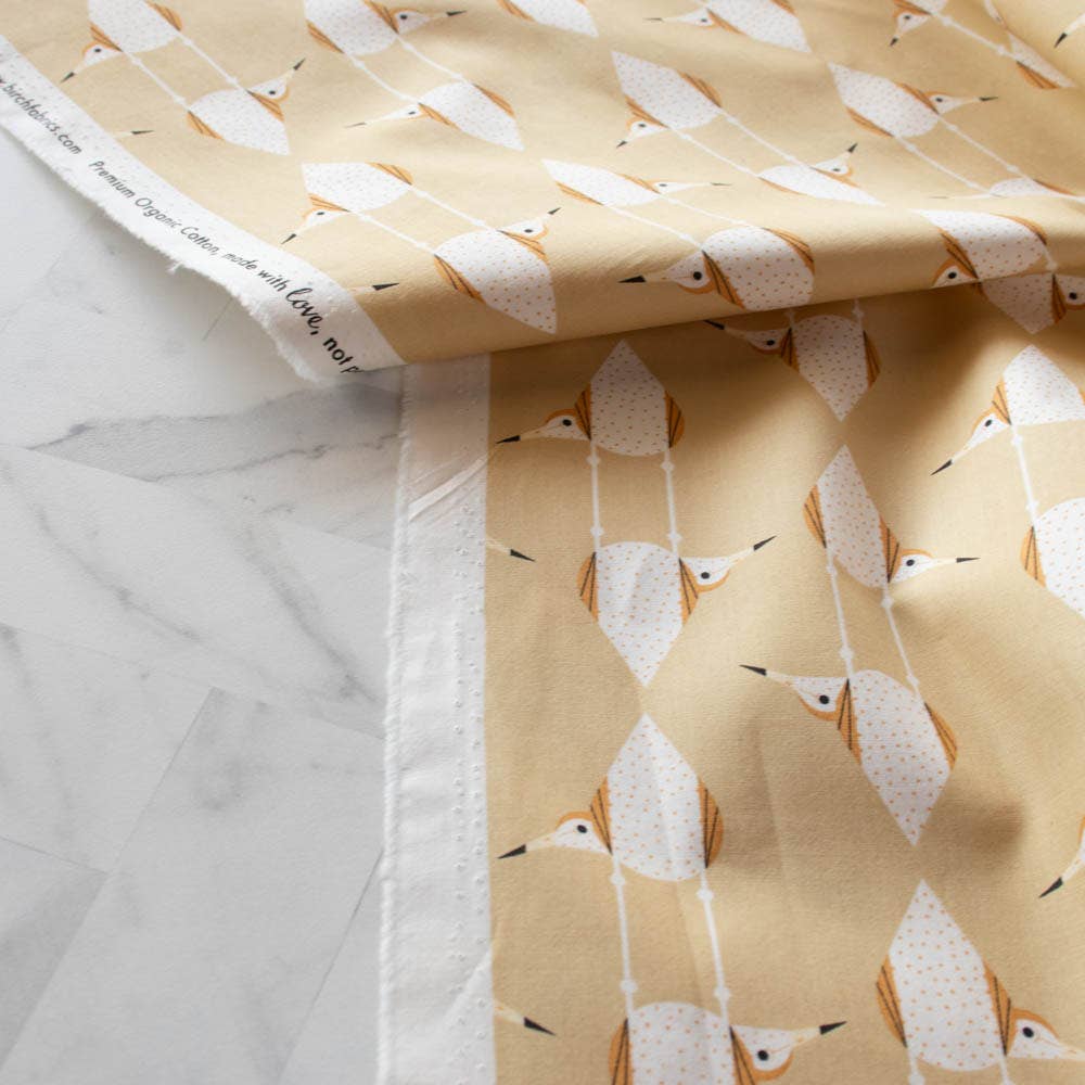 End of BOlt: 4 yards of Organic Premium Sandpiper Stagger Cotton Poplin 115GSM Charley Harper for Birch Fabrics-remnant