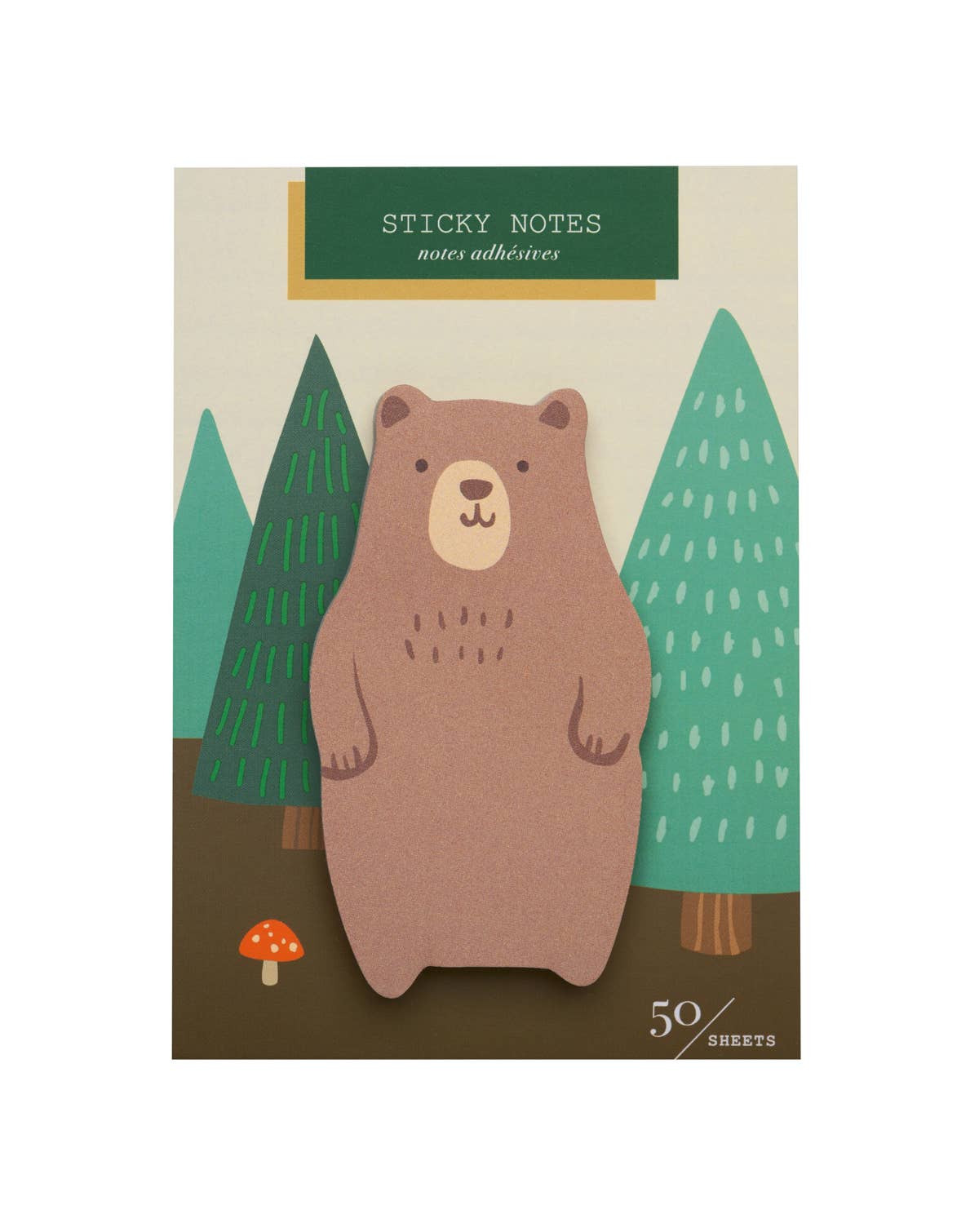 Stationery: Bear Die Cut Single Sticky Notes- 1 pack