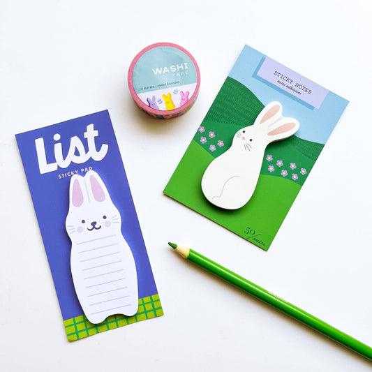 Stationery: Bunny Die Cut Sticky Notes-1 pack