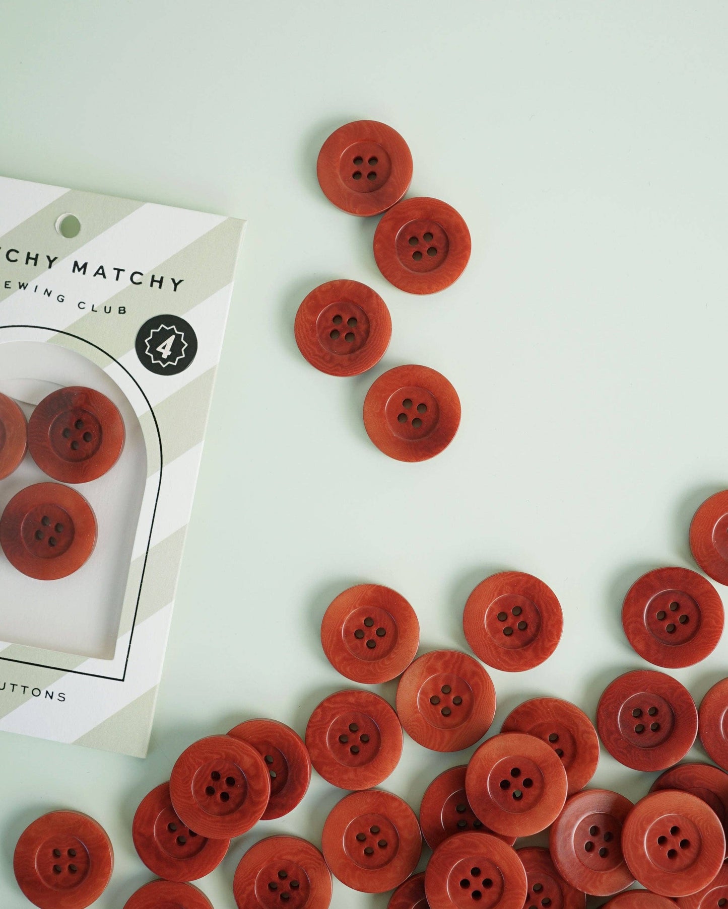 Sewing Notions: Amber 1" Corozo Nut Buttons: Set of 4 in pack by Matchy Matchy Sewing Club- Buttons
