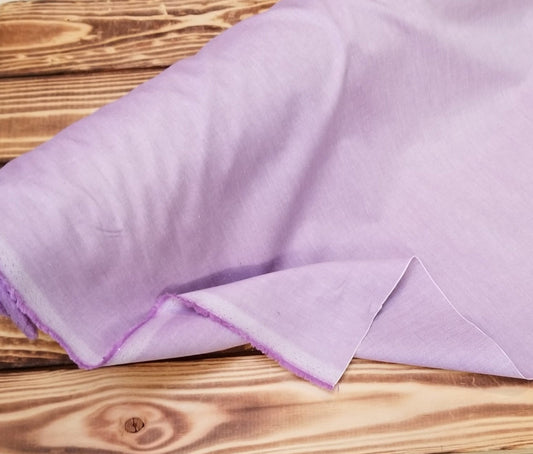 End of Bolt: 1-1/4th yards of Fashion 100% Cotton Lilac Purple Two Tone Chambray Shirting Woven-remnant