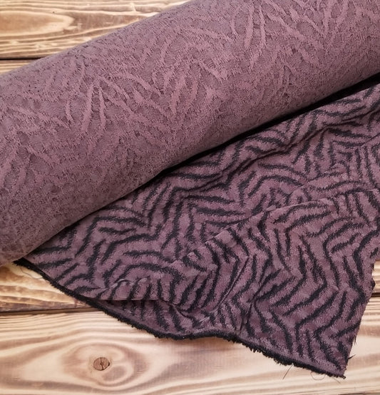 Designer Deadstock Purple Tencel Textured Animal Print Medium Weight Opaque Woven- by the yard