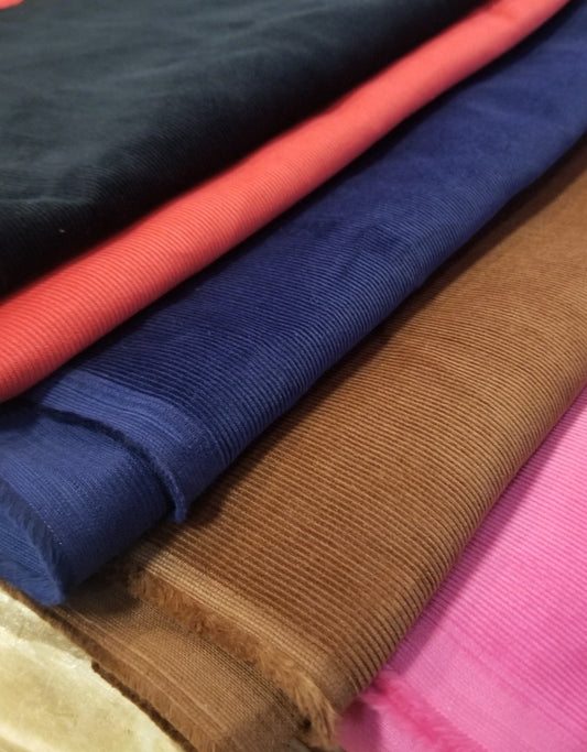 Corduroy Black 16 Wale Cotton Woven-price by the yard