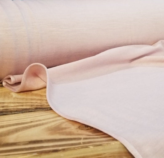 Designer Deadstock Rayon Wool  Stretch Jersey  Pale Pink 5.5oz Knit- Sold by the yard