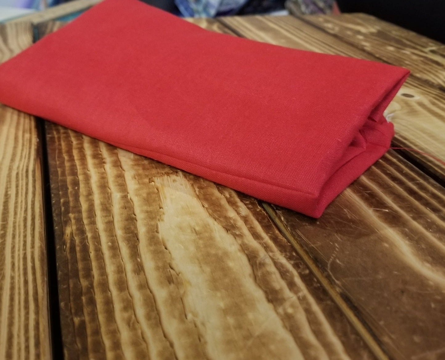 Apparel Vibrant Red Linen Blend Solid Woven- by the yard