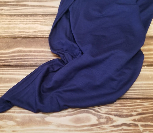 Designer Deadstock Rayon Wool Stretch Jersey Indigo Blue/ Purple 5.5oz Knit- Sold by the yard
