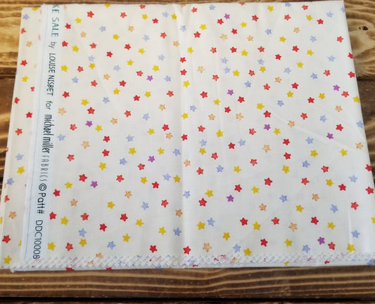 End of Bolt 1 yard case pack: 1 piece of Quilting Cottons Michael Miller "Bake Sale" Stars (1 yard cuts)- As pictured