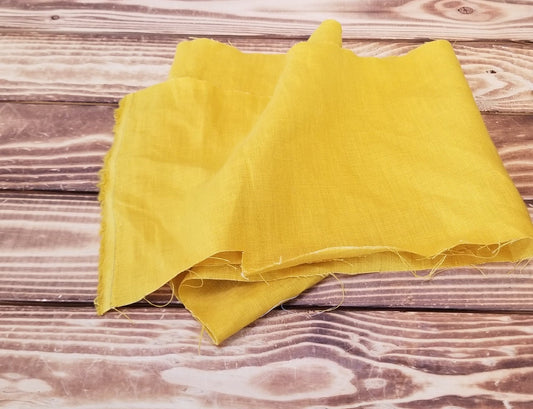 Designer Deadstock Marigold Yellow Linen Woven- by the yard