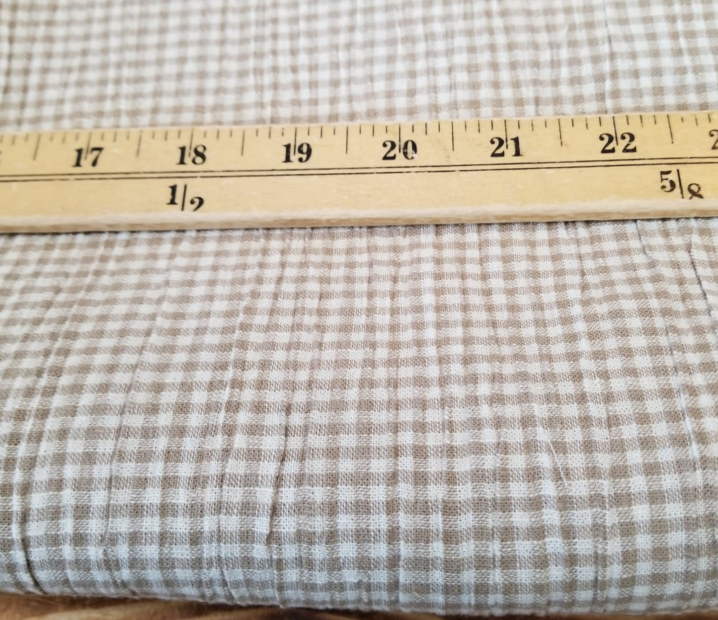 Designer Deadstock Cotton Rayon Linen Slight Stretch Micro Checks Woven- by the yard
