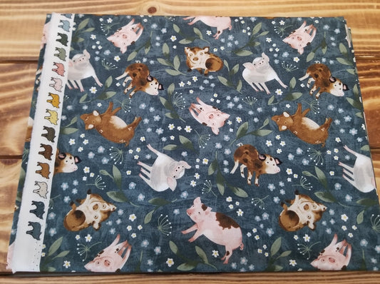 End of Bolt 1 yard case pack: 1 piece of Quilting Cottons Blank Quilting Piggies ( 1 yard cuts)- As pictured