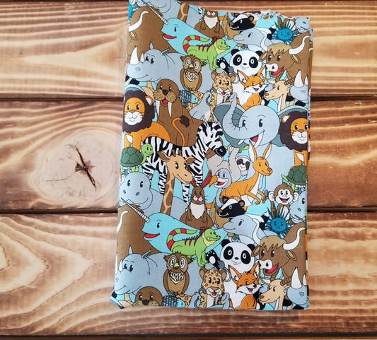 End of Bolt 1 yard case pack: 1 piece of Quilting Cotton Hannah of Pencil & Ink Studios Animals (1 yard cuts)- As pictured