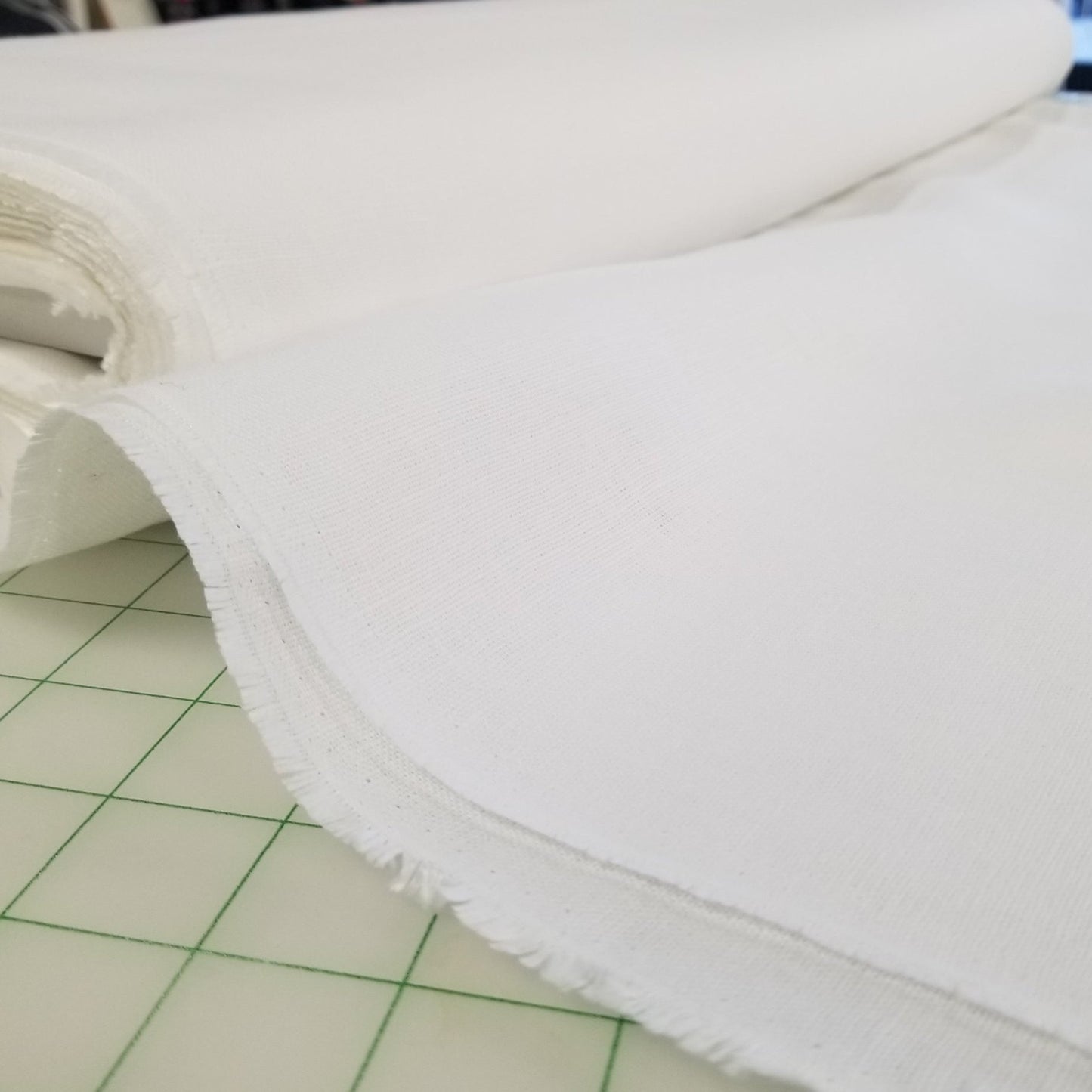 End of bolt: 3 yards of Irish Linen White Spence Bryson Woven 260 GSM- remnant