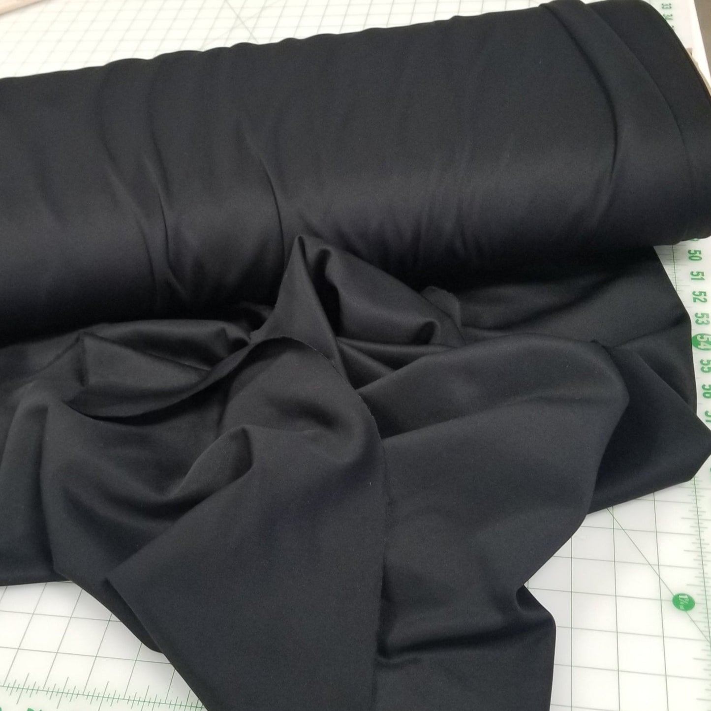 End of Bolt: 2 yards of Apparel Basic: Scuba Techno Knit Stretch Black Solid- remnant