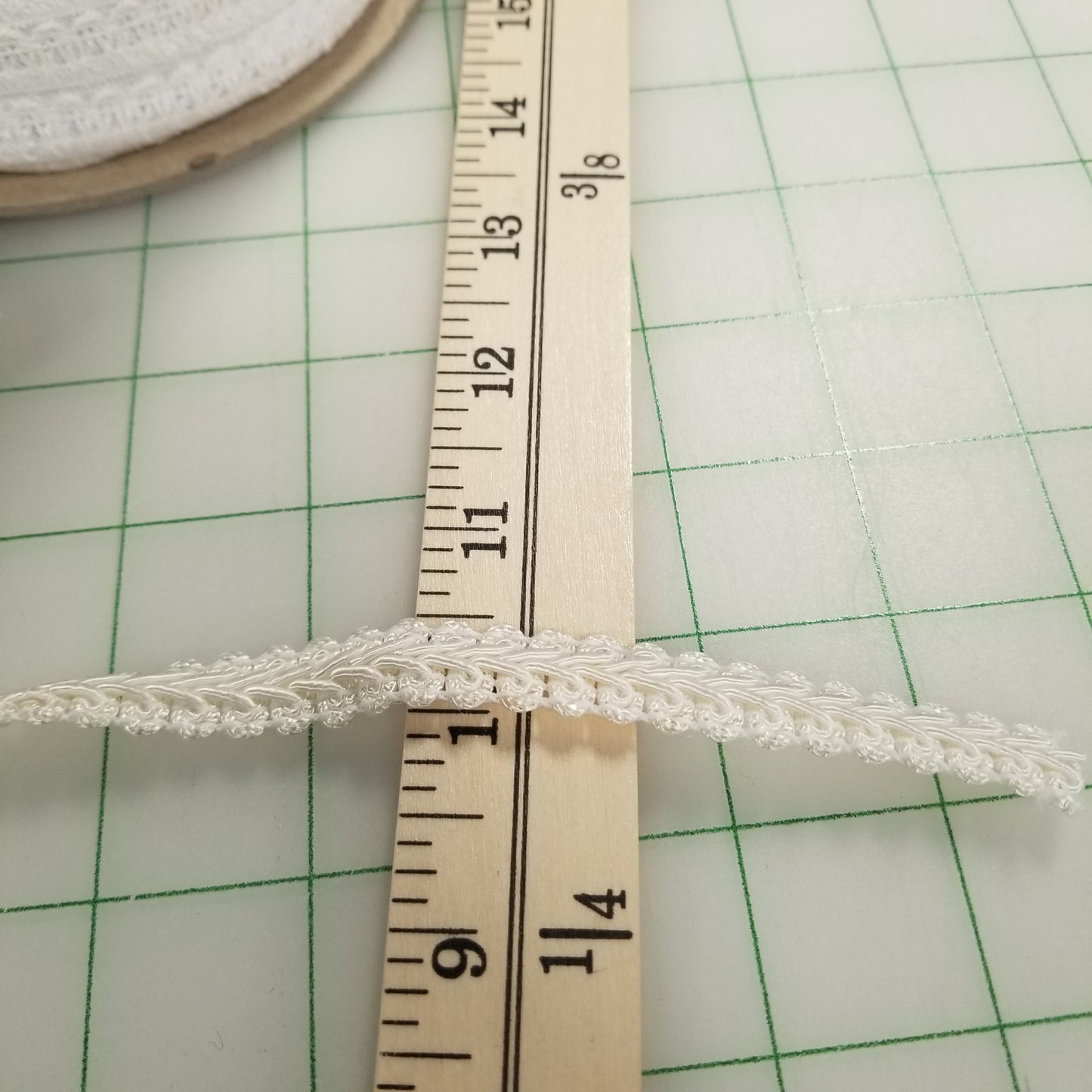 Sewing Supplies: Deadstock Trim: Braided Ivory Rayon 1/2 inch Trim From TV Show: by the yard