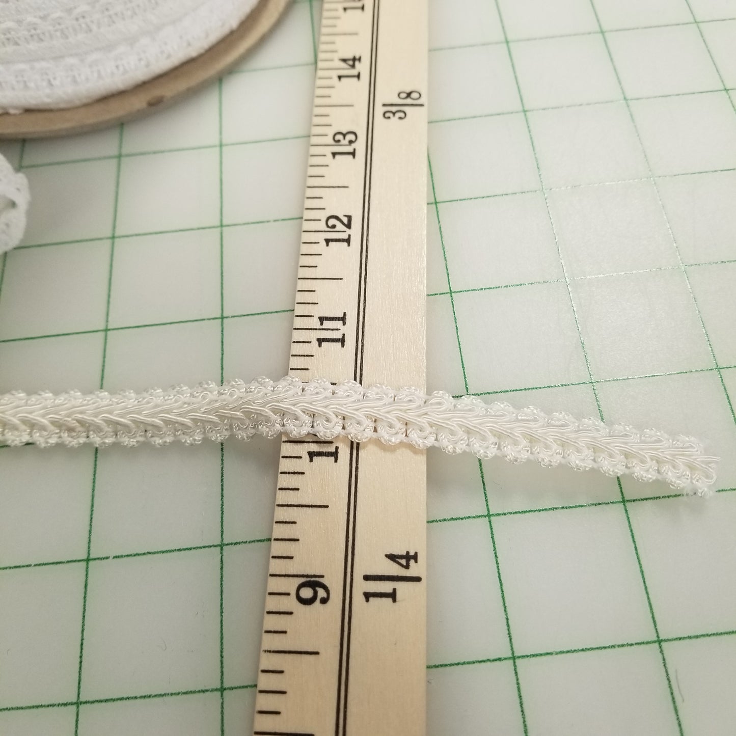 Sewing Supplies: Deadstock Trim: Braided Ivory Rayon 1/2 inch Trim From TV Show: by the yard