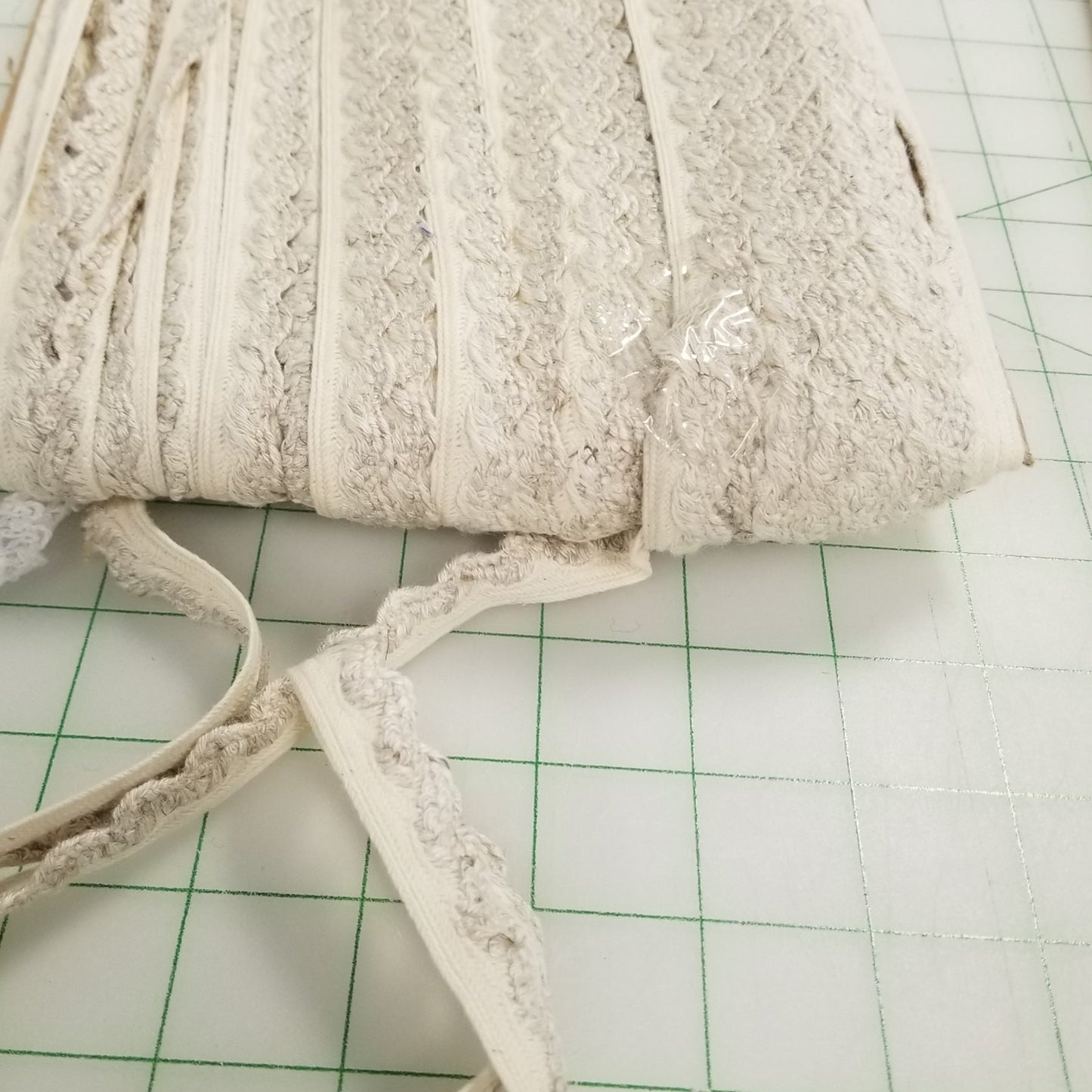 Sewing Supplies: Deadstock Trim: 1/2"inch Ivory & Gray Trim From TV Show: by the yard