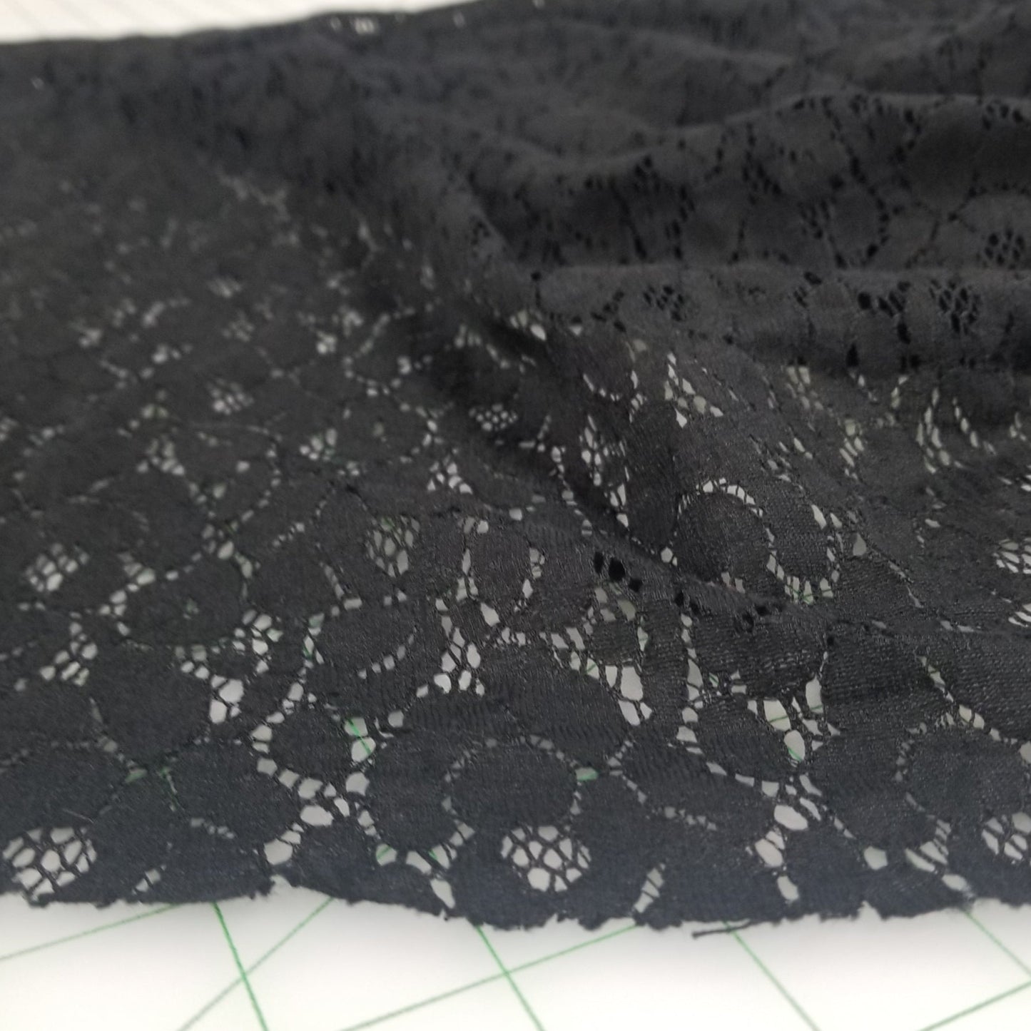 Designer LA Deadstock Black Stretch Floral Lace Nylon Spandex- by the yard