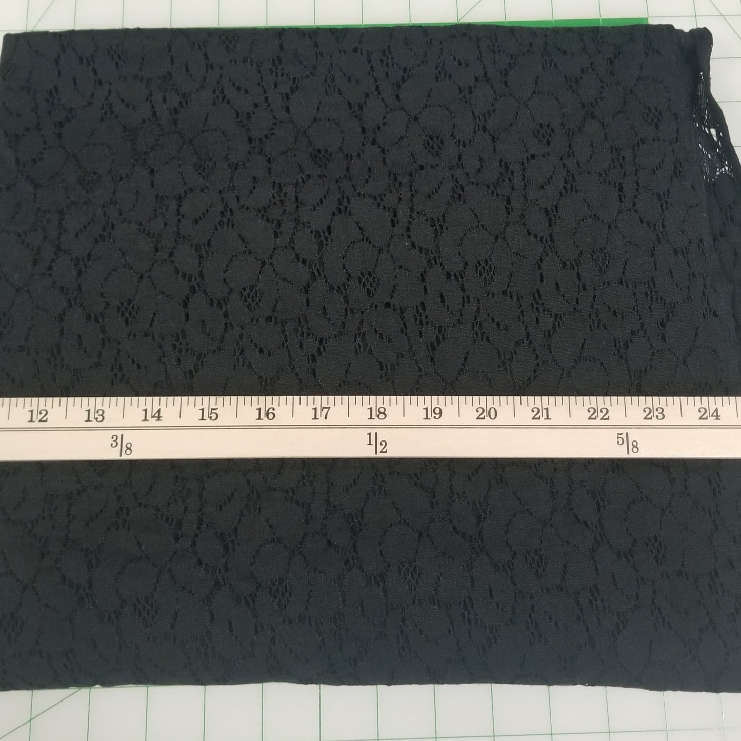 Designer LA Deadstock Black Stretch Floral Lace Nylon Spandex- by the yard