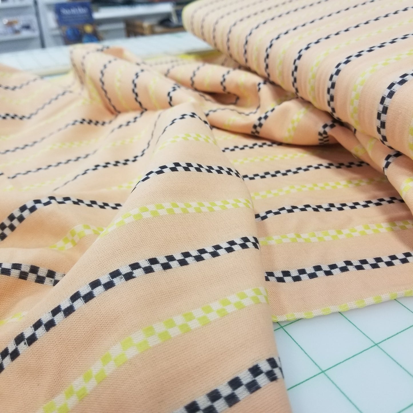 Moda Fabrics: Warp Weft Ruby Star Society Yarn Dyed Vertical Stripe Dahlia Pink Hue Soft Cotton Woven by Alexia Abegg -by the half yard