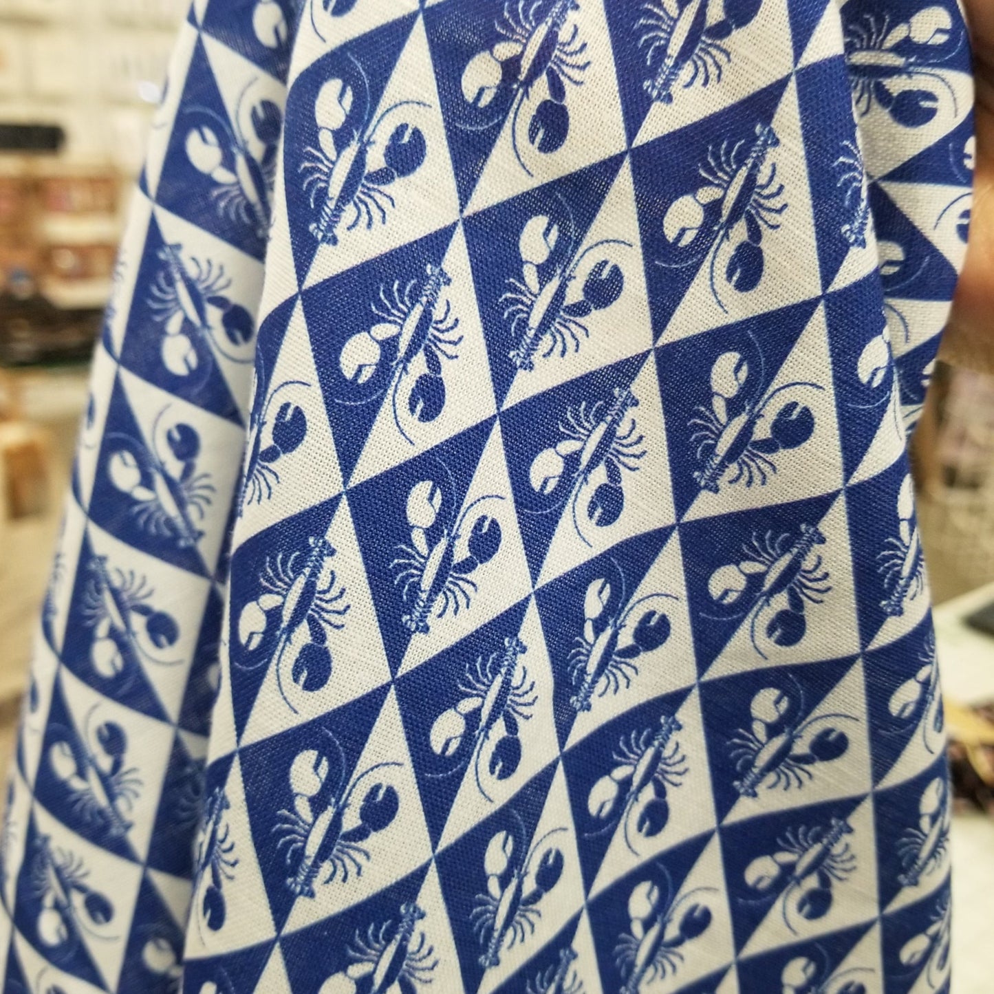 Designer Deadstock 100% Linen Lobster Royal Blue Woven- by the yard