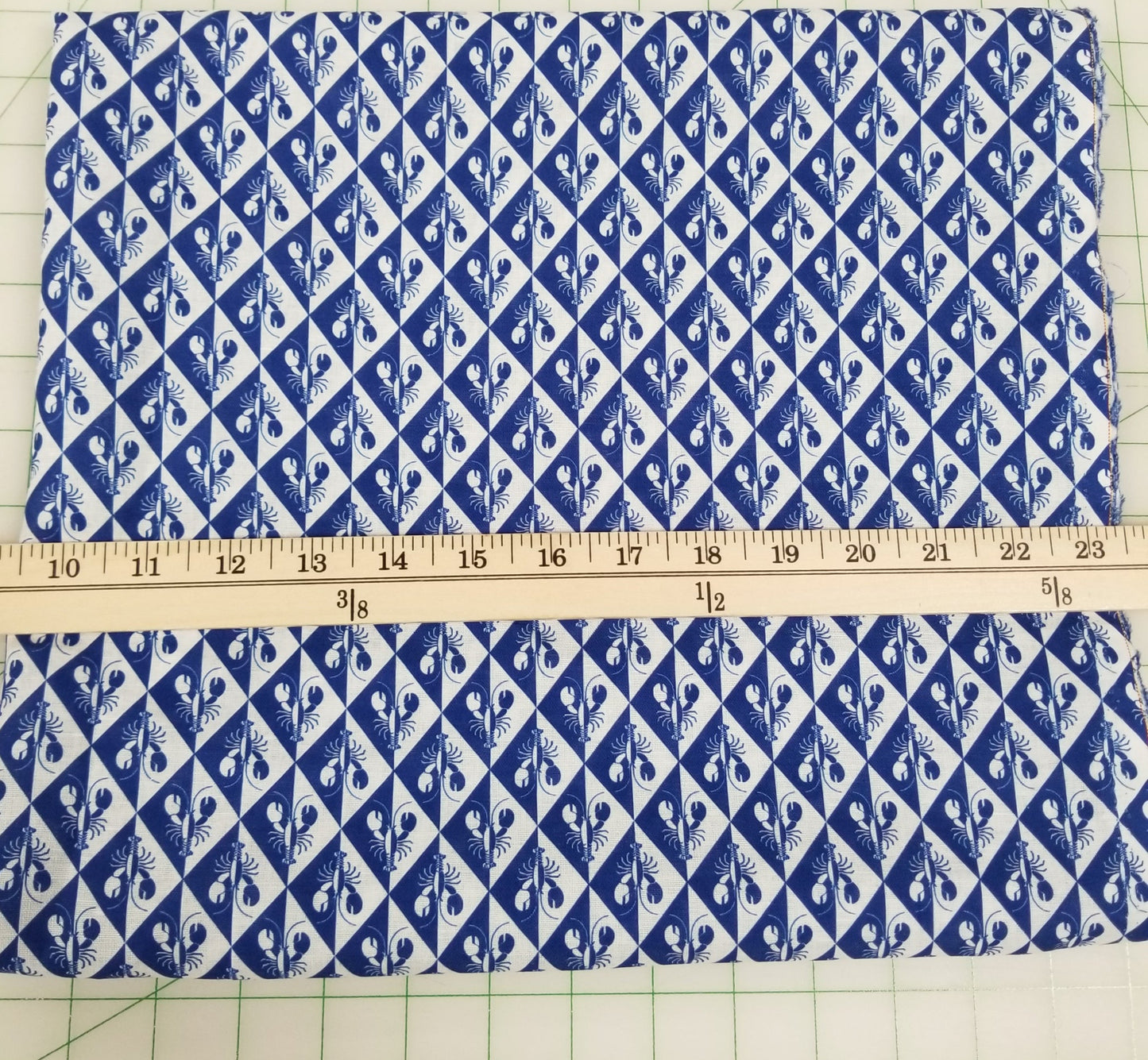 Designer Deadstock 100% Linen Lobster Royal Blue Woven- by the yard