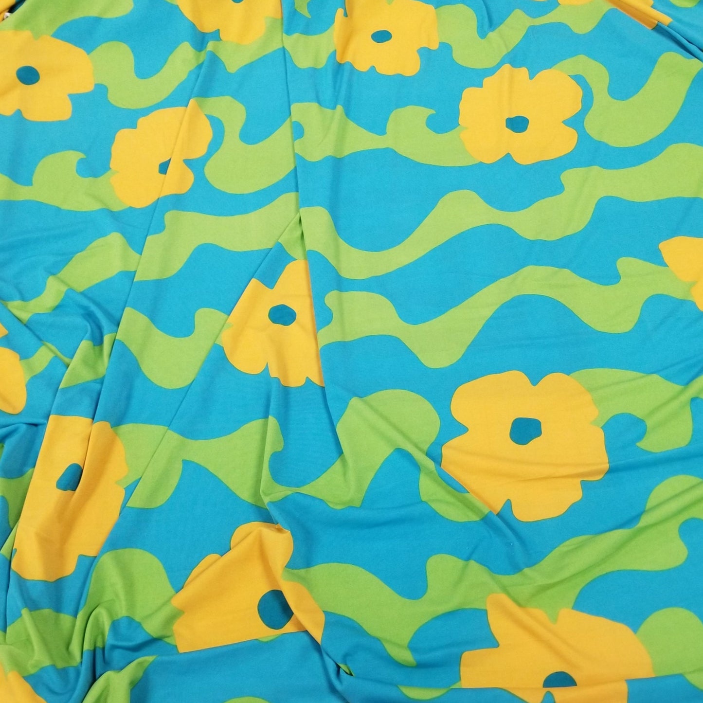Designer Deadstock ITY Large Retro Floral Knit- by the yard