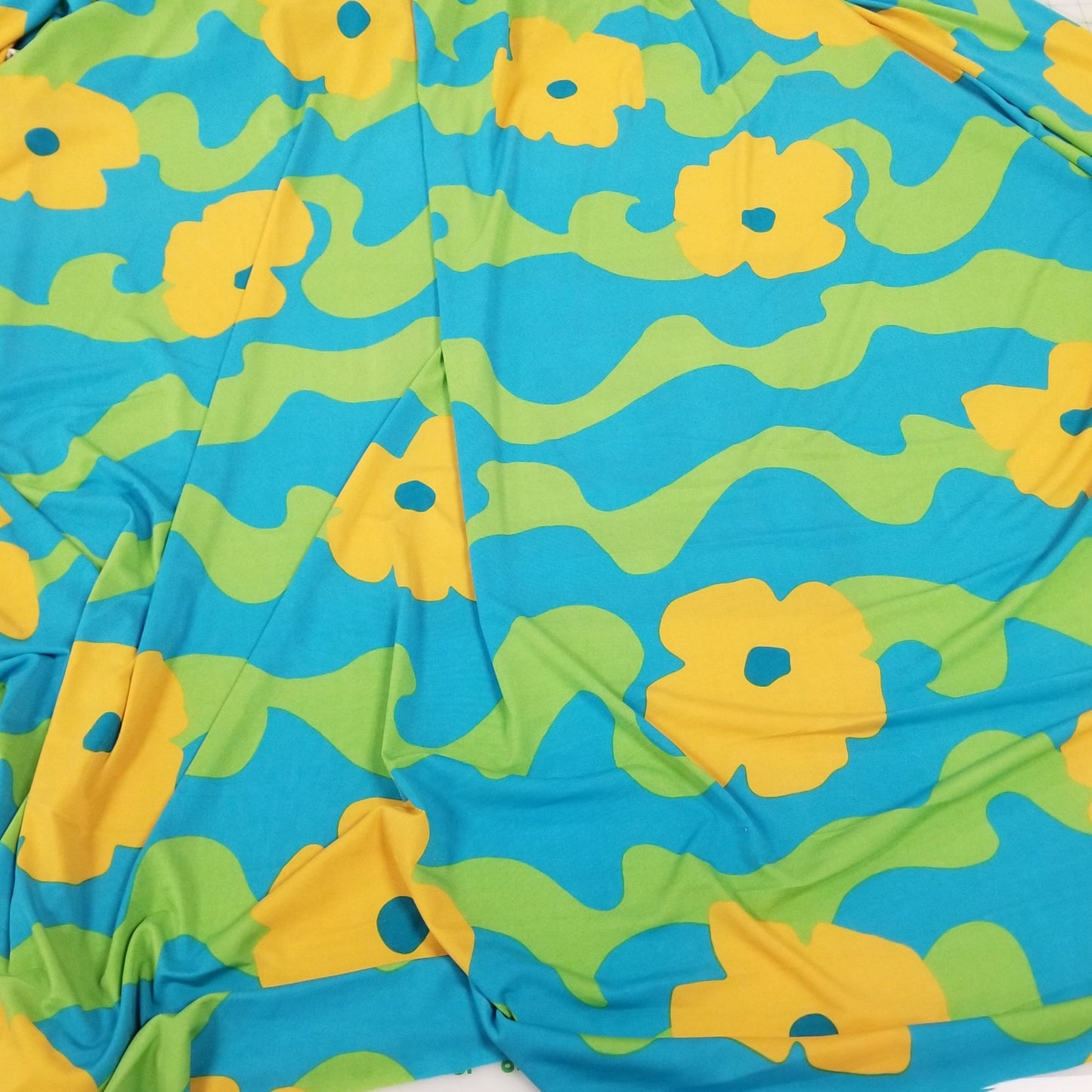 Designer Deadstock ITY Large Retro Floral Knit- by the yard