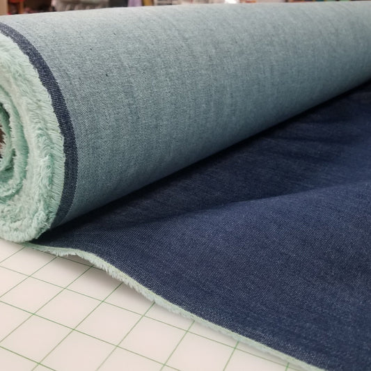 End of Bolt: 5 yards of Cone Mills S-Gene Stretch Denim Medium Indigo 9.5oz Woven-remnant