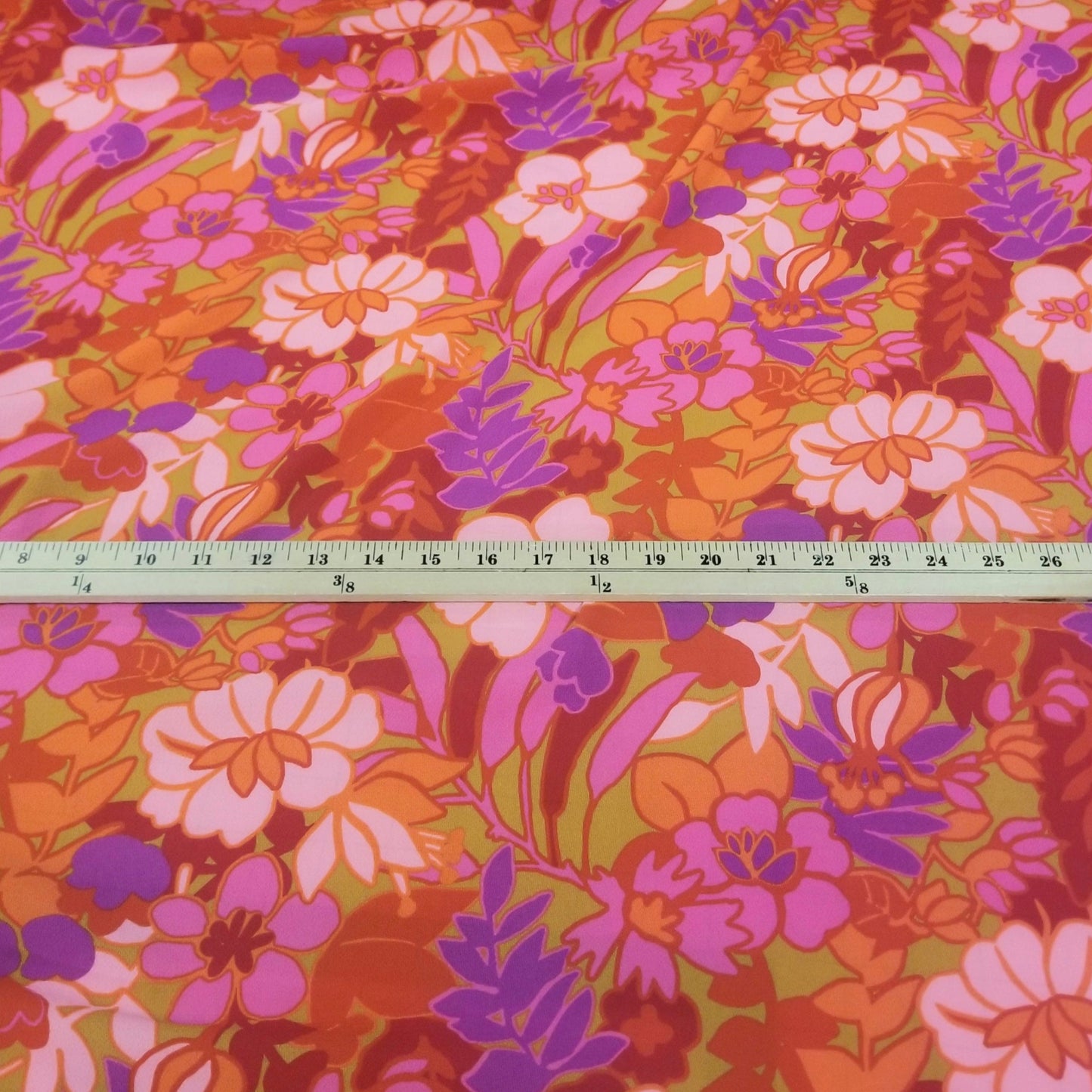 Designer Deadstock Bubble Crepe Blousewear Bohemian Florals Woven- by the yard