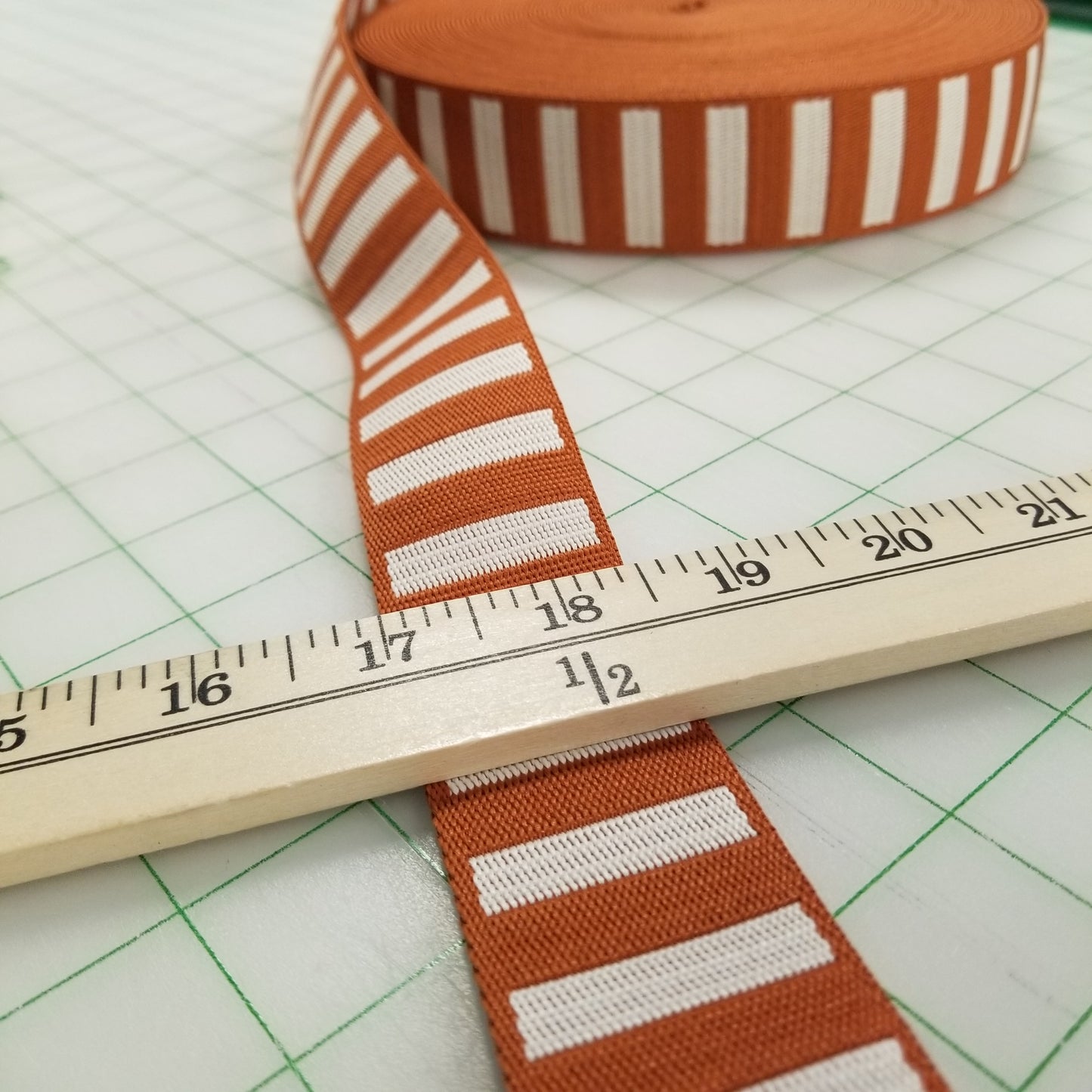 Webbing: Bold Stripe Web Saddle and Off White Webbing 1.5"inches by Stitch Supply Co - by the yard