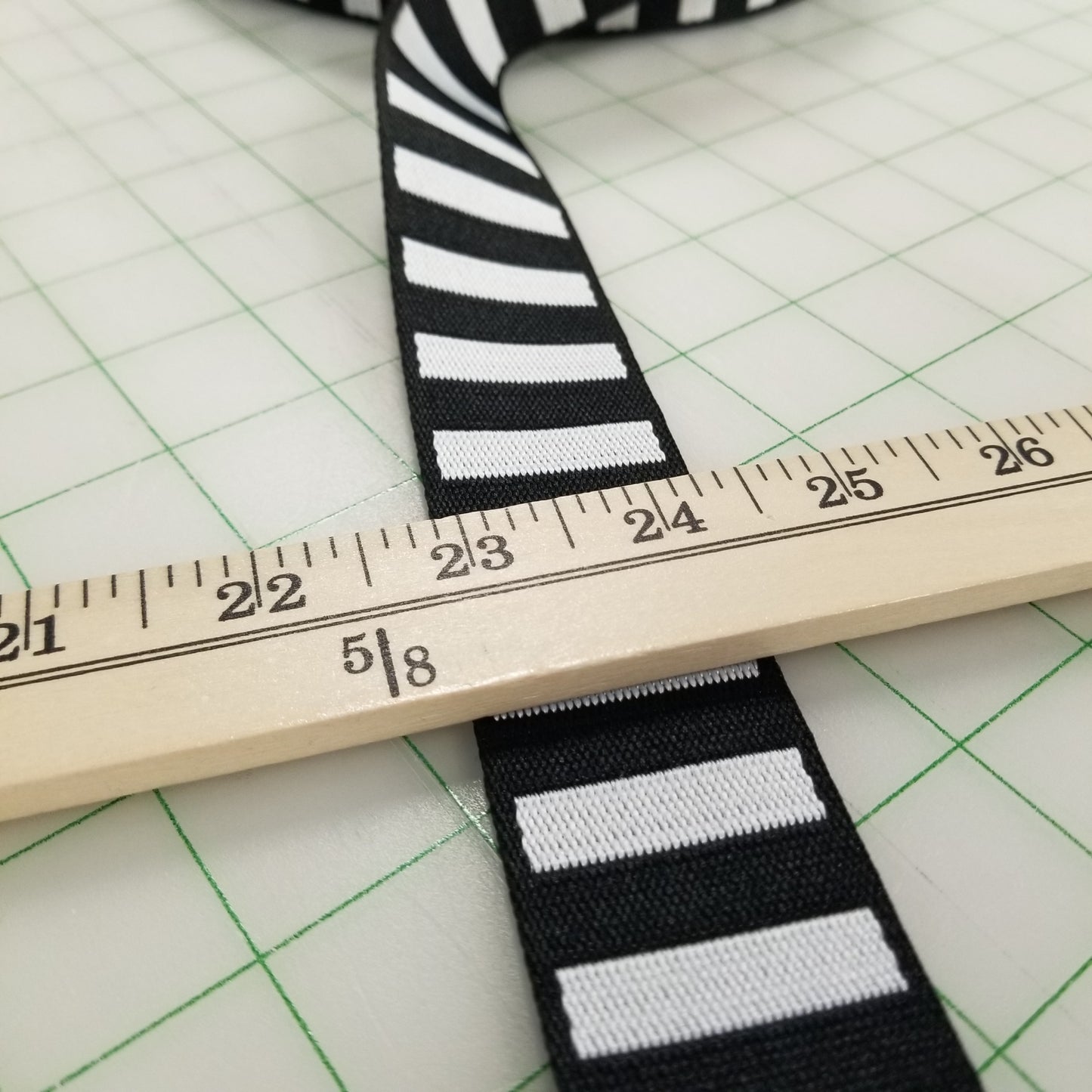Webbing: Bold Stripe Web Black and Off White Webbing 1.5"inches by Stitch Supply Co - by the yard