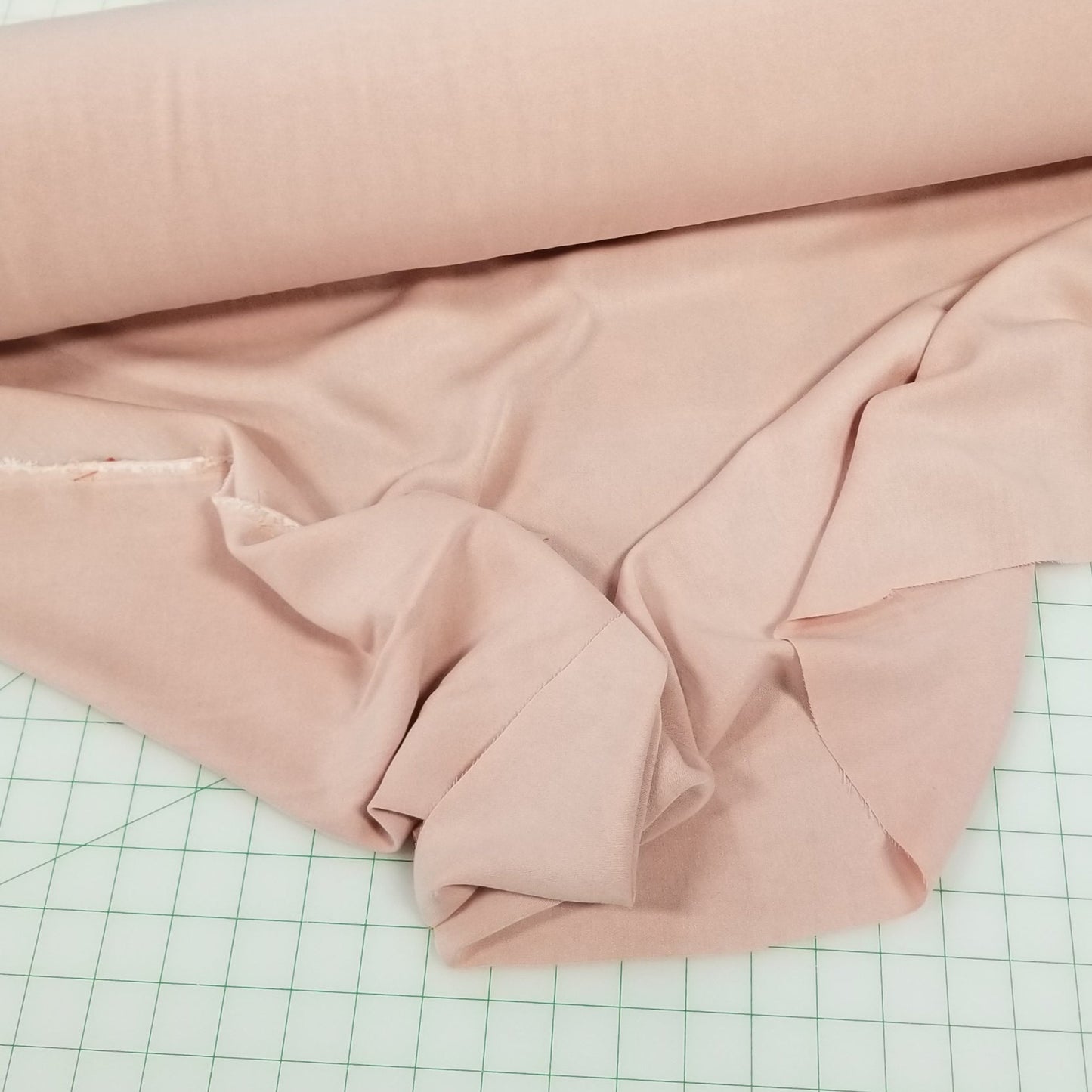 Designer LA Deadstock Cupro Sueded Challis Pink Blush Solid Opaque Woven- by the yard