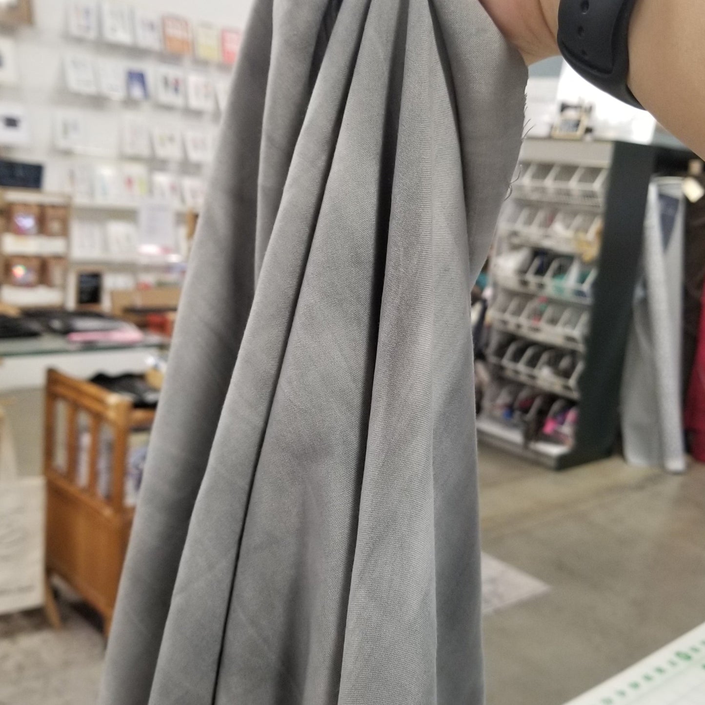 Designer LA Deadstock Cloudy Grunge Gray Rayon Challis Solid Woven-by the yard