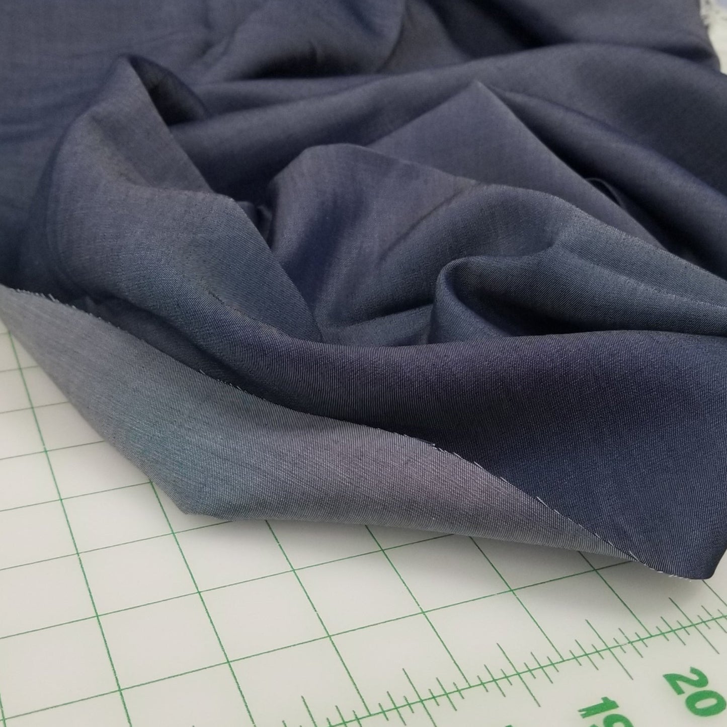 Chambray Shirting Denim 100% Tencel OEKO TEX Dark Blue Woven 4oz - by the yard
