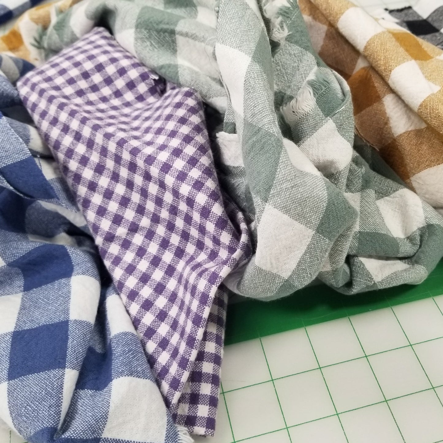 Organic Cotton Checkered Yarn Dyed Small Purple Gingham 6.34oz Textured Woven- by the yard