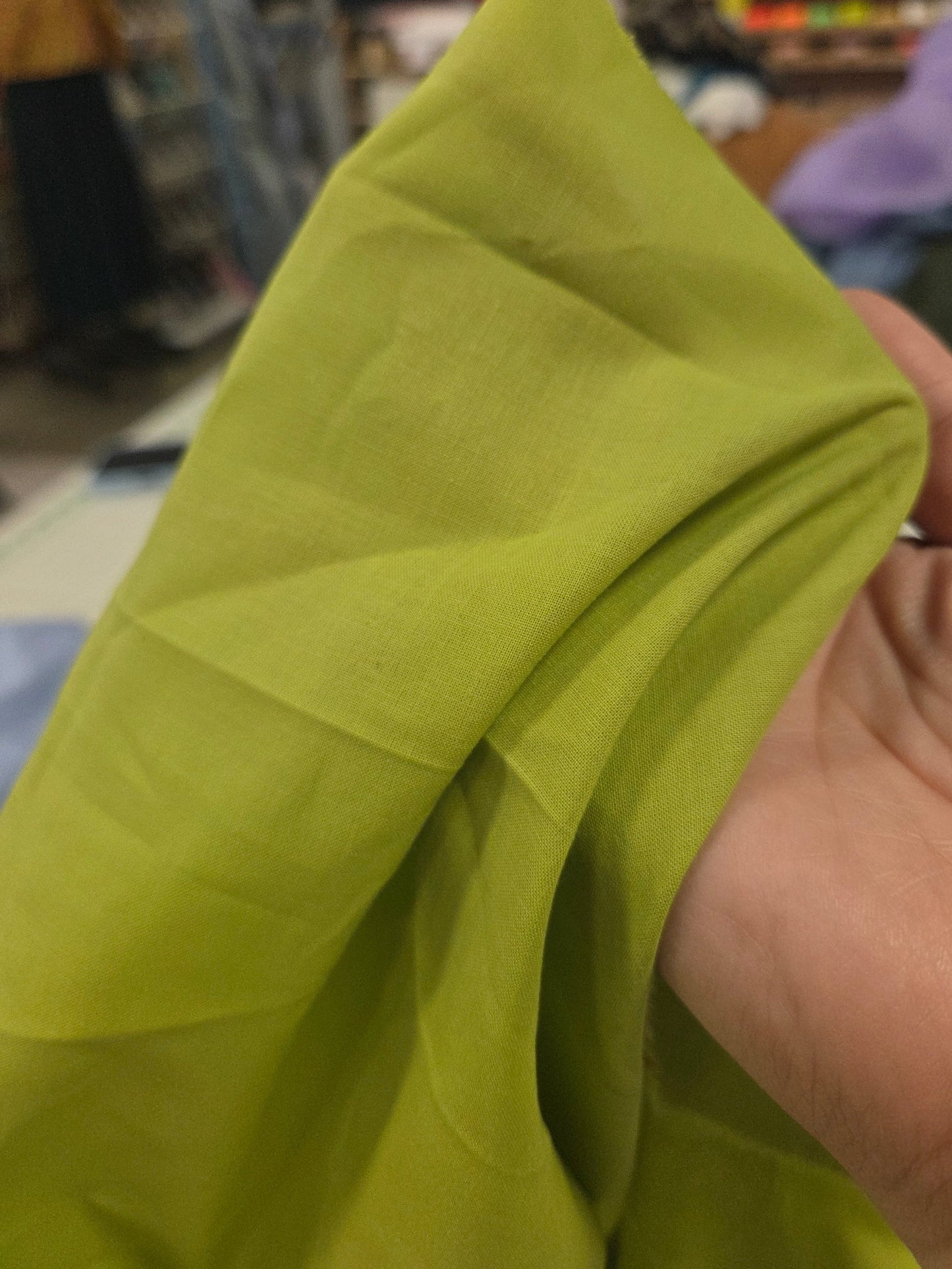 Cotton Voile Solid Lime 2oz OEKO TEX Woven-by the yard