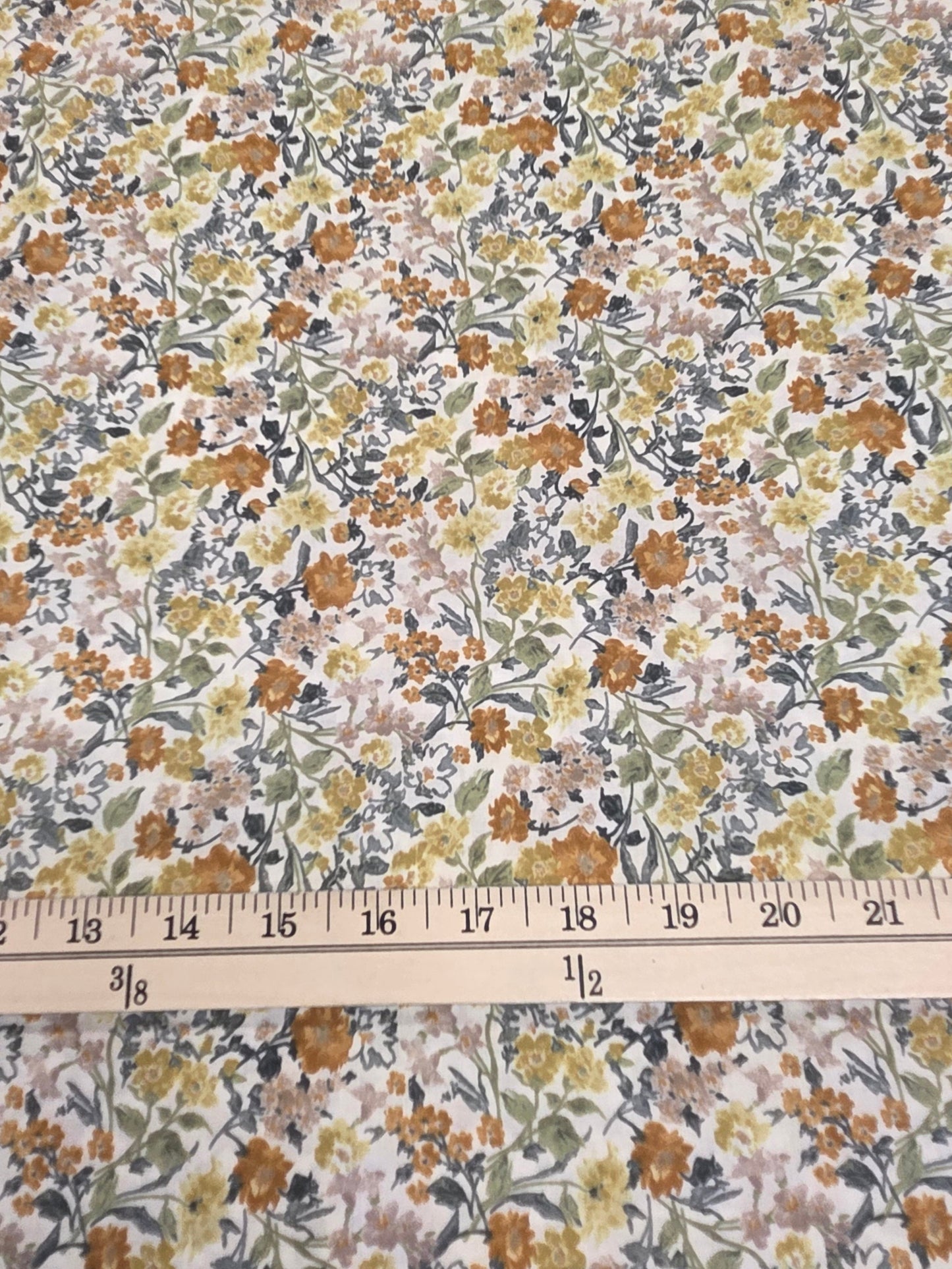 Japan Fabric: Hokkoh Cotton Lawn Floral Yellow 75 GSM Woven-by the yard