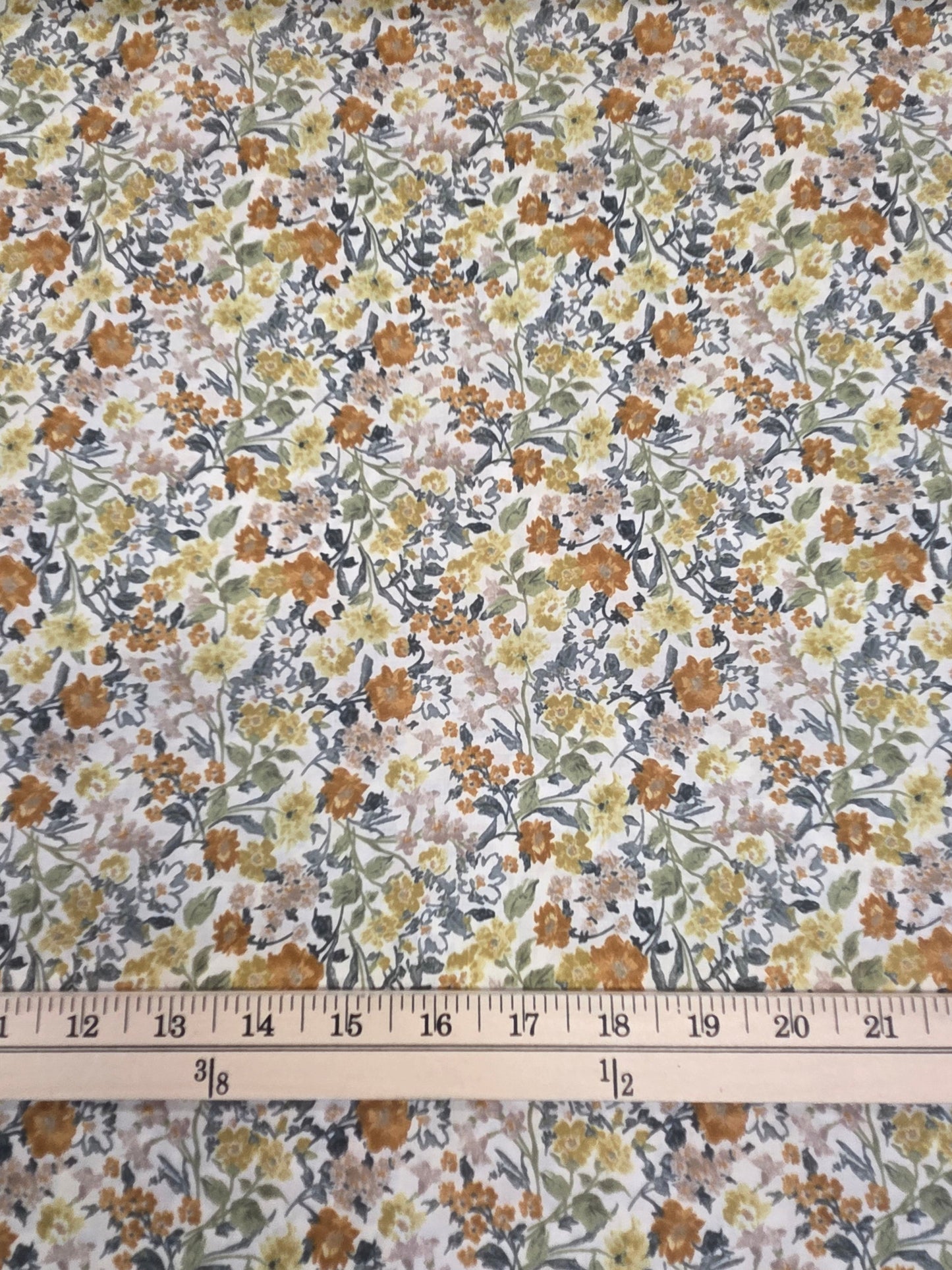 Japan Fabric: Hokkoh Cotton Lawn Floral Yellow 75 GSM Woven-by the yard