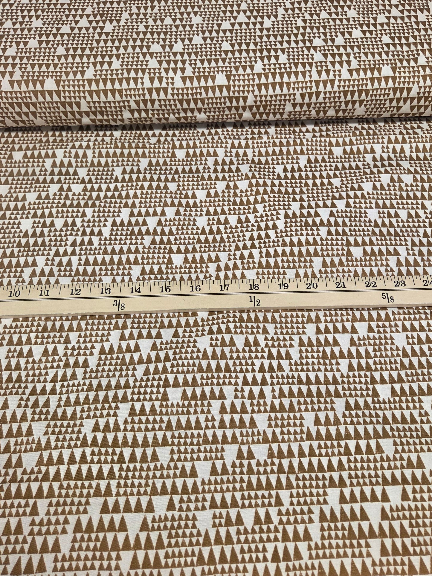 Organic Quilting Cotton Fabric: Upward Brown and Ivory Imprint Abstract Woven by Cloud9- by the half yard