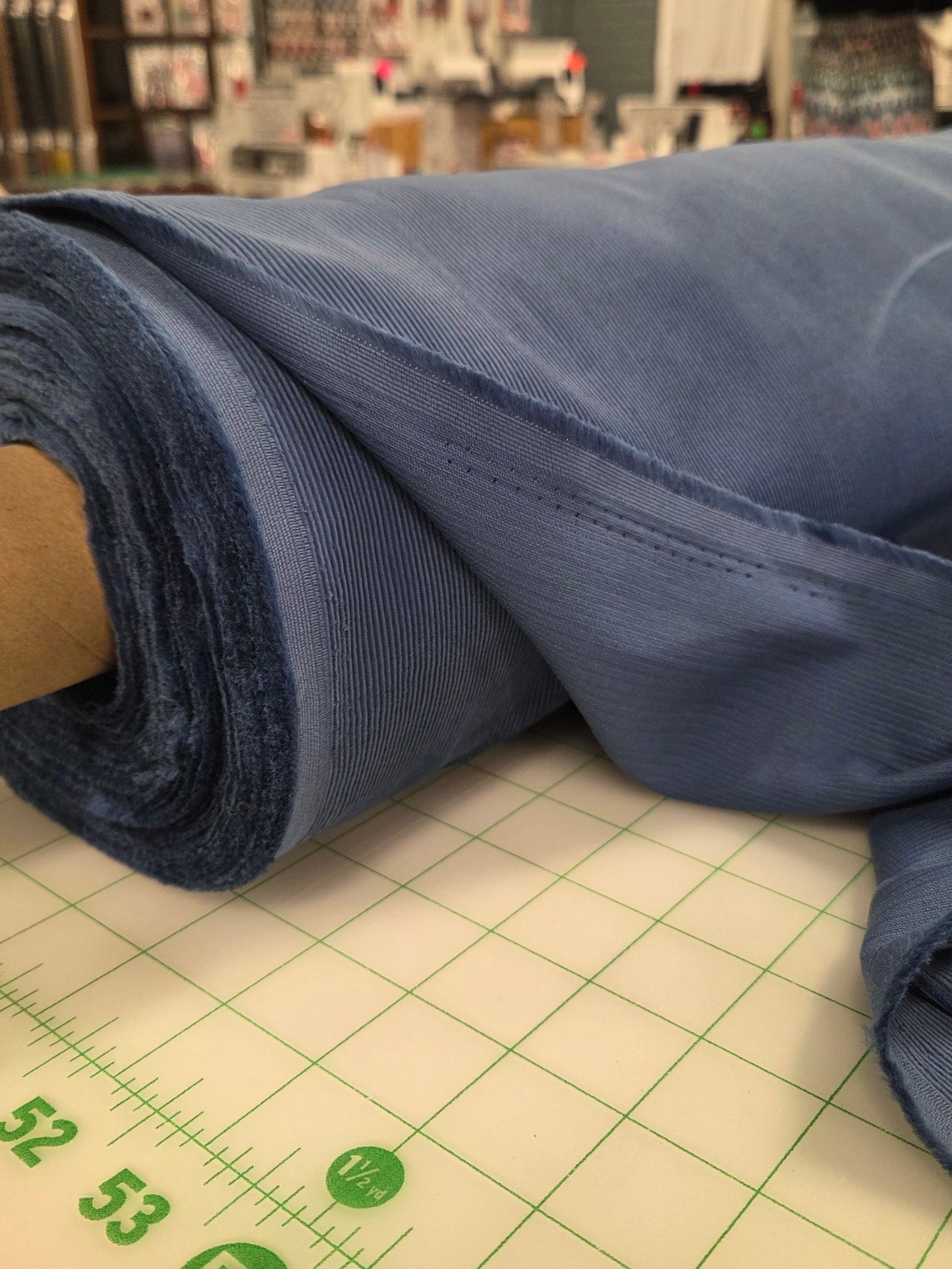 Corduroy Denim Indigo 16 Wale Cotton Woven-Sold by the yard