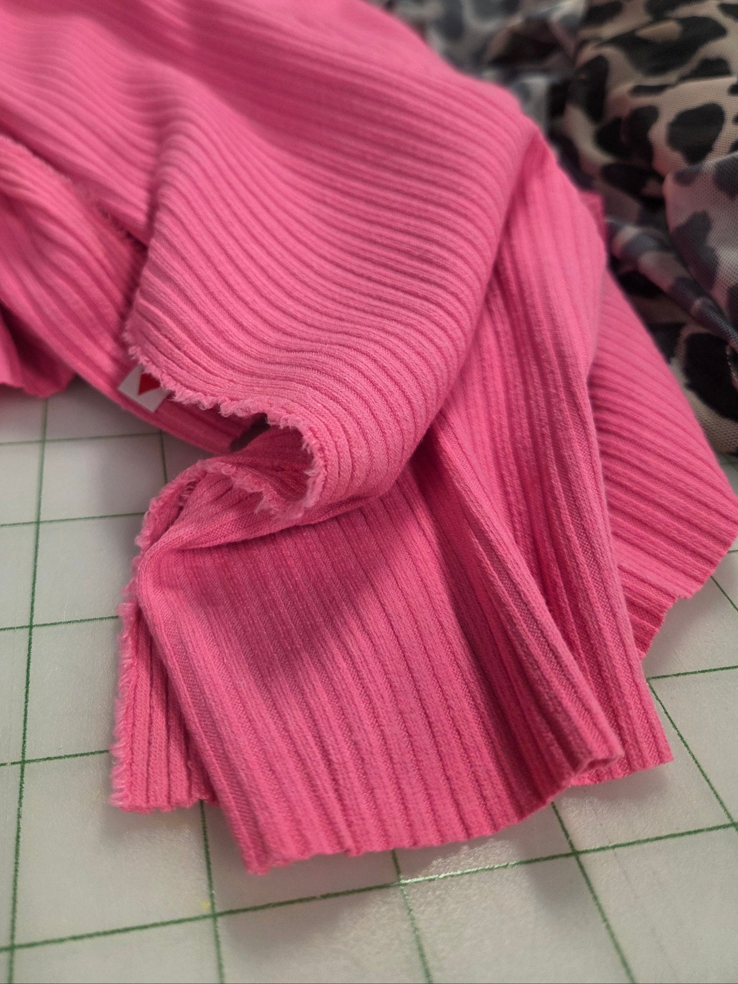 Designer Deadstock Ribbed Dreamhouse Pink Tri-Blend Medium Weight Knit- by the yard