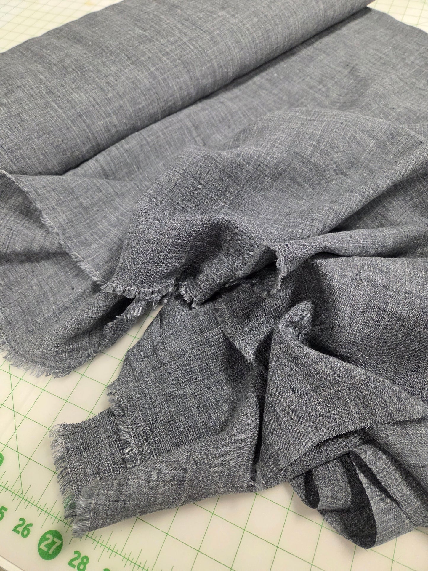 two tone variegated linen woven solid for garment making